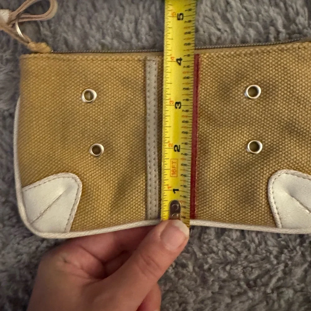 NWT TOKYOBAY Gold and Red Canvas Pouch